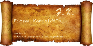 Ficzay Koriolán névjegykártya